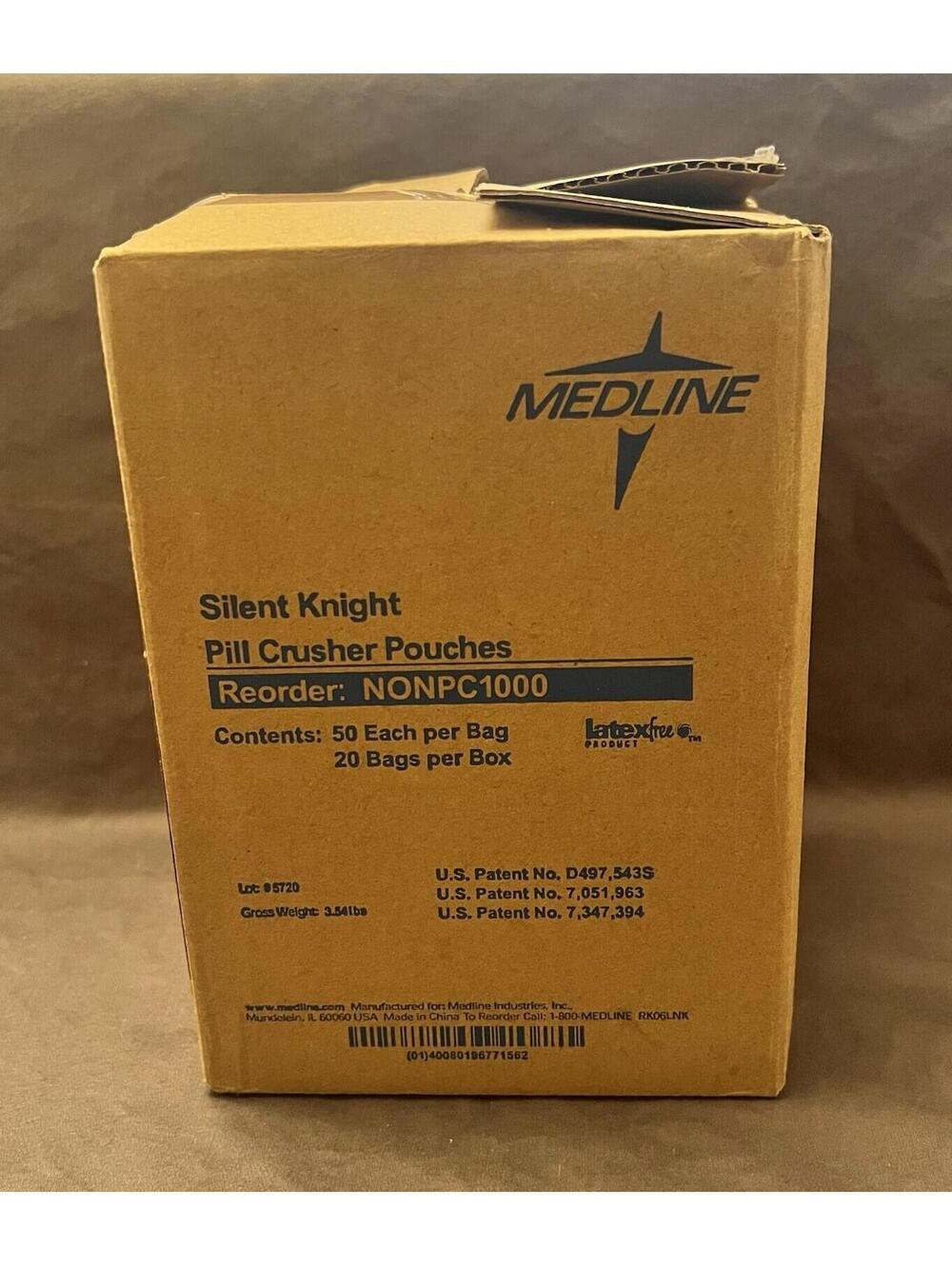 Silent Knight Hand Operated Pill Crusher - Lightweight with 100 Pouches Included - Picture 4 of 4